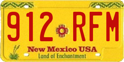 NM license plate 912RFM