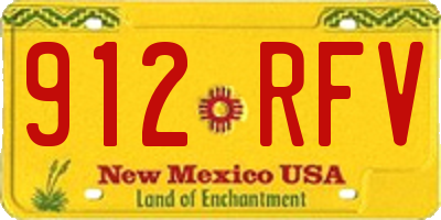 NM license plate 912RFV
