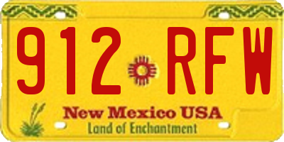 NM license plate 912RFW