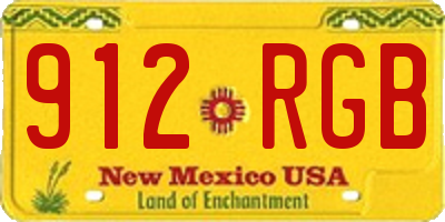 NM license plate 912RGB