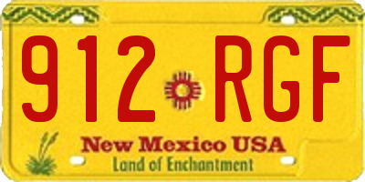 NM license plate 912RGF