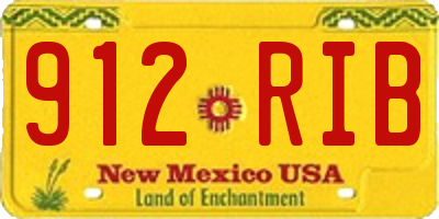 NM license plate 912RIB