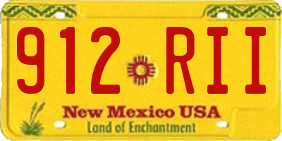 NM license plate 912RII