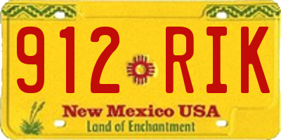 NM license plate 912RIK