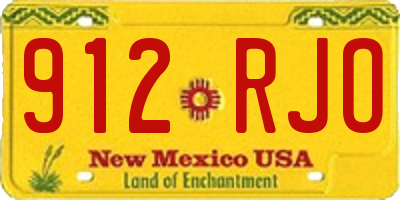 NM license plate 912RJO