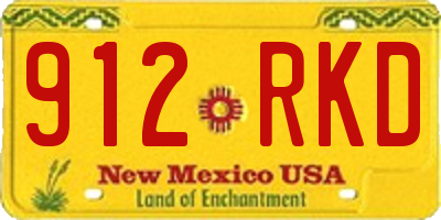 NM license plate 912RKD