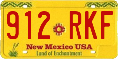 NM license plate 912RKF