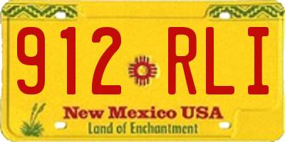 NM license plate 912RLI