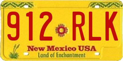 NM license plate 912RLK
