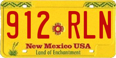 NM license plate 912RLN
