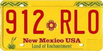 NM license plate 912RLO