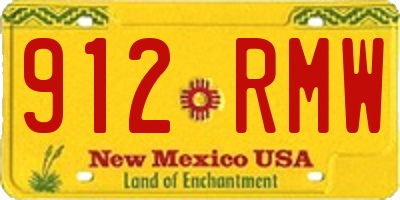 NM license plate 912RMW