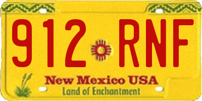 NM license plate 912RNF