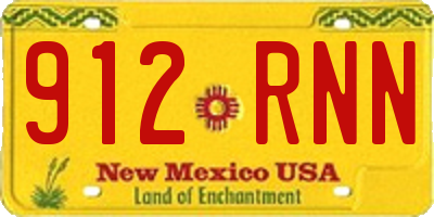 NM license plate 912RNN