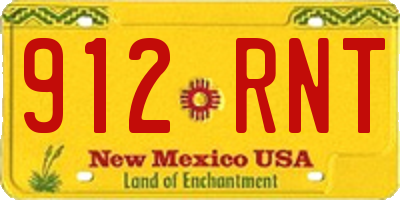 NM license plate 912RNT