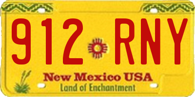 NM license plate 912RNY