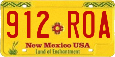 NM license plate 912ROA