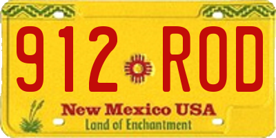 NM license plate 912ROD