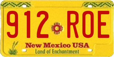 NM license plate 912ROE