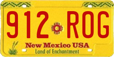 NM license plate 912ROG