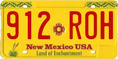 NM license plate 912ROH