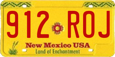 NM license plate 912ROJ