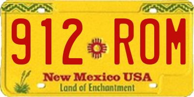 NM license plate 912ROM