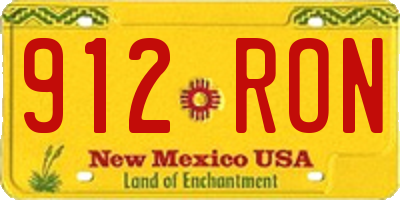 NM license plate 912RON