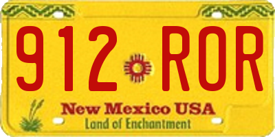 NM license plate 912ROR