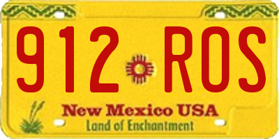NM license plate 912ROS