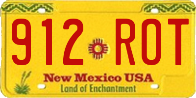 NM license plate 912ROT