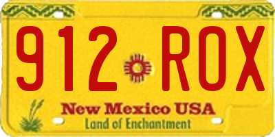 NM license plate 912ROX