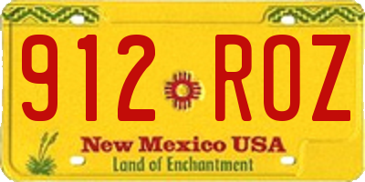 NM license plate 912ROZ