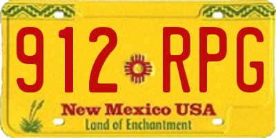 NM license plate 912RPG