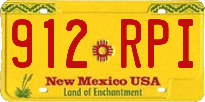 NM license plate 912RPI