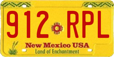 NM license plate 912RPL