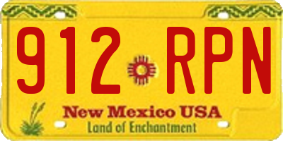 NM license plate 912RPN