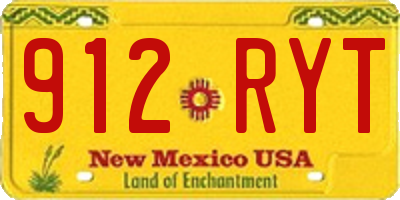 NM license plate 912RYT
