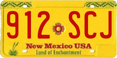 NM license plate 912SCJ