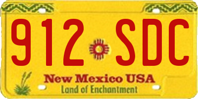 NM license plate 912SDC