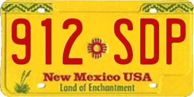 NM license plate 912SDP