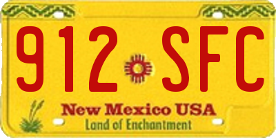 NM license plate 912SFC