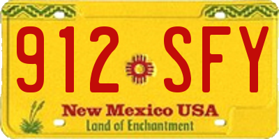 NM license plate 912SFY