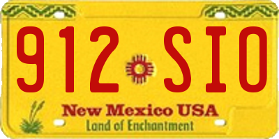 NM license plate 912SIO