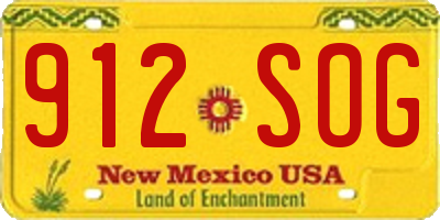 NM license plate 912SOG