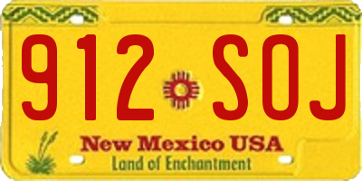 NM license plate 912SOJ