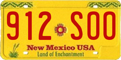NM license plate 912SOO