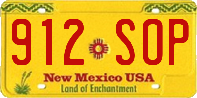 NM license plate 912SOP