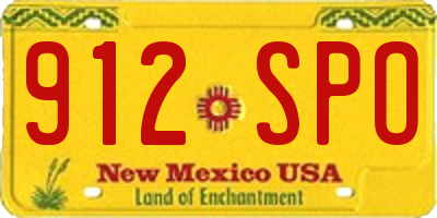 NM license plate 912SPO