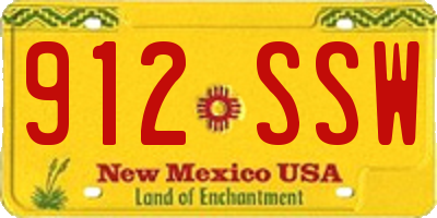 NM license plate 912SSW